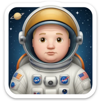 astronaut very fat man sticker