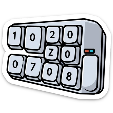 Number 0 keycap, keyboard button with the digit zero sticker
