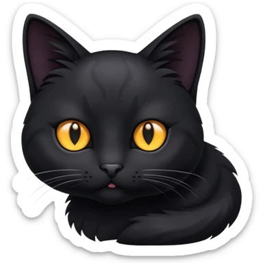 Solin wäre ein Kater mit nachtschwarzem, glänzendem Fell, kräftig gebaut und zugleich von seltener Eleganz. Sein Blick – tief und warm – scheint in die Seele zu führen, während seine Bewegung lautlos ist wie ein Schatten, der sich still an die Seite schmiegt.ihn nichts auf der Welt erschüttern. sticker