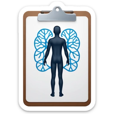 clipboard with a person silhouette and a neural network symbol sticker