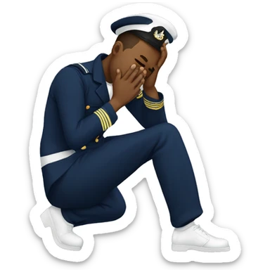 Navy sailor puking on the ground  sticker