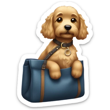 caniche en un bolso sticker