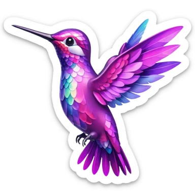 Pink/purple hummingbird emoji sticker