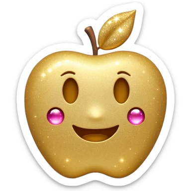 3D Apple-style emoji of fine, tiny glitter dust, sparkling brightly like magical dust. Small particles, glossy, smooth, soft shadows, white background.

 sticker