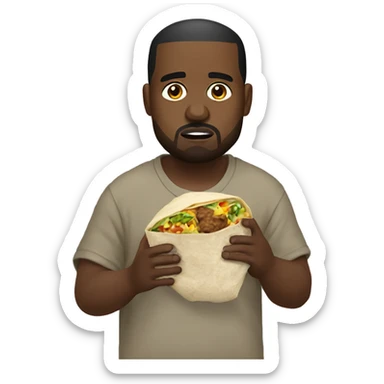 kanye west with a burrito  sticker