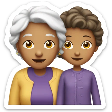 Grandmother with a girl sticker