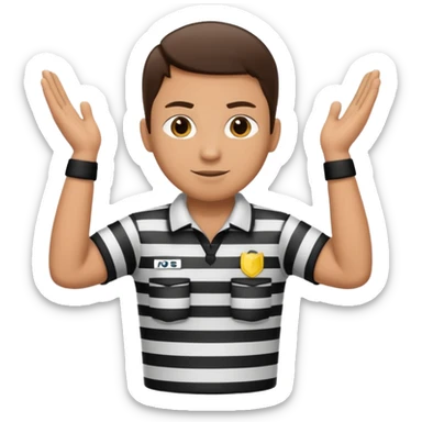 referee with crossed arms up sticker