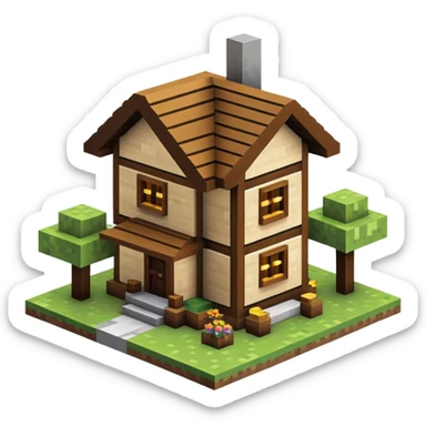 Minecraft house sticker