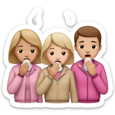 familias enfermas con ropa marron blanca beish y rosa sticker