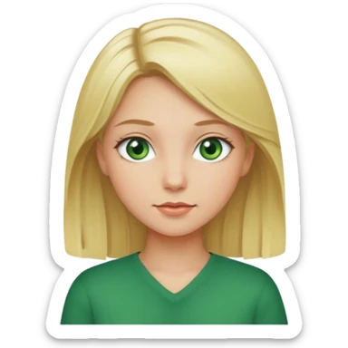 Girl blonde Green eyes sticker