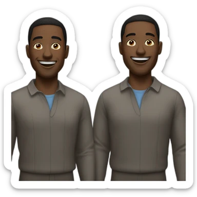 two happy blac men sticker