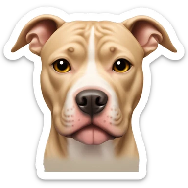 Beige American pit bull with pointy ears sticker