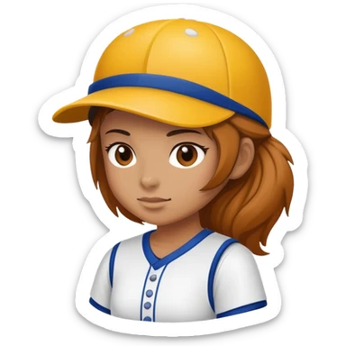 Softball player sticker
