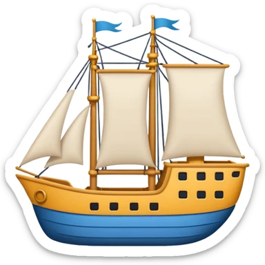 ship simplified classic emoji style less detail sticker