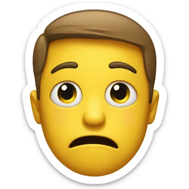 Yellow emoticon with suffering expression  sticker
