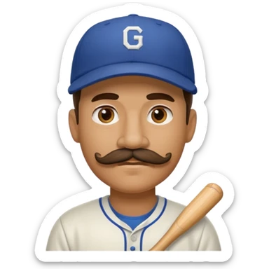 viejo bigote gorra beisbol sticker