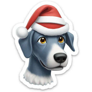 Bluey in a Santa hat sticker