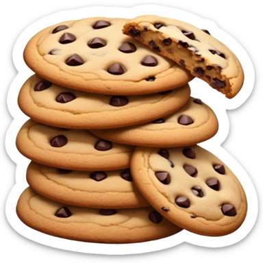 ultra realistic stack of chocolate chip cookies sticker
