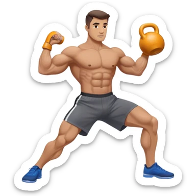 guy doing kettlebell swings sticker