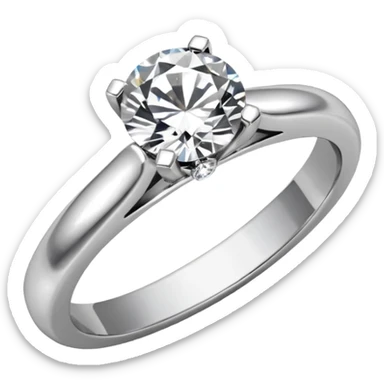 Platinum engagement ring on left finger sticker