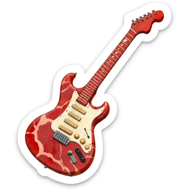 An electric guitar entirely made of meat! sticker
