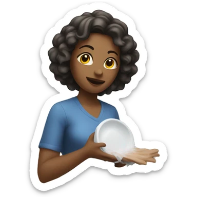 Racially white woman washing dishes sticker