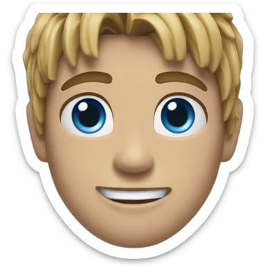 Bodhi from point break with a tooth gap and blue eyes sticker