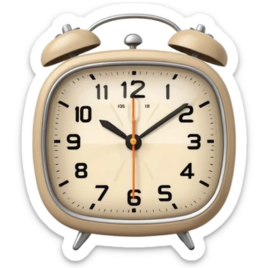 alarm oclock aesthetic and ios.18.1 and to show six in the morning color beige sticker