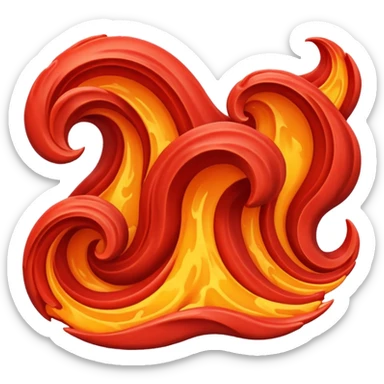 red lava wave sticker