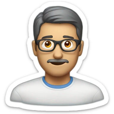 man with lens sticker