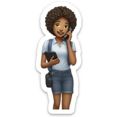 Femme qui utilise son téléphone à l'école sticker