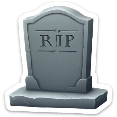 Tombstone that says RIP Monday sticker