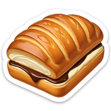 Une pain au chocolat qui rigole sticker