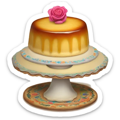 Dia de Los muertos party flan sticker