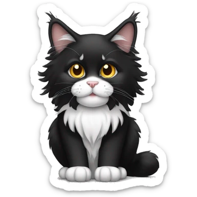fluffy tuxedo maine coon sticker