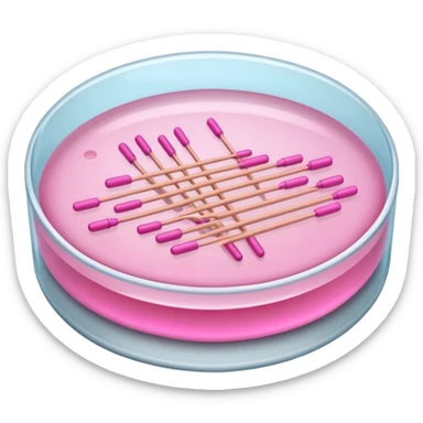 placa de petry com pequenos bastoes rosas flutuando sticker