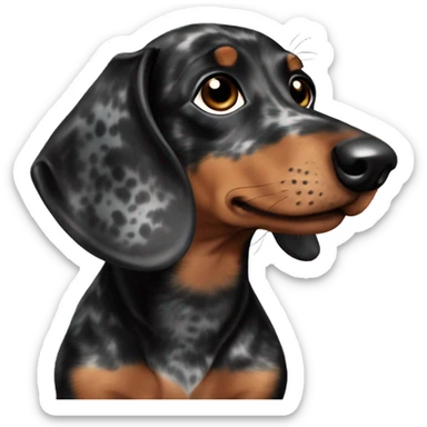 Black Merle mini dachshund  sticker