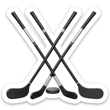 two hockey sticks crossing and a puck sticker