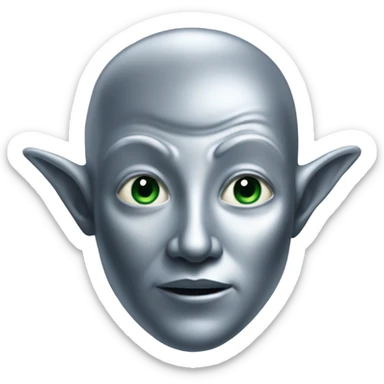 alien Pleiadian male in silver dress, full figure sticker