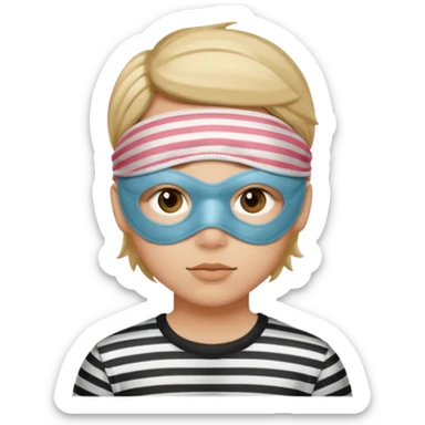A theif robber emoji,Stripped shirt.eye mask. sticker