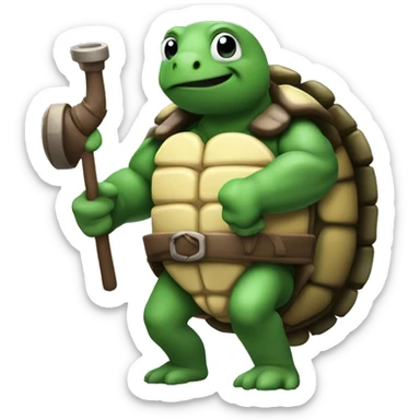 Nunja turtle Raphael with pumping bicep  sticker