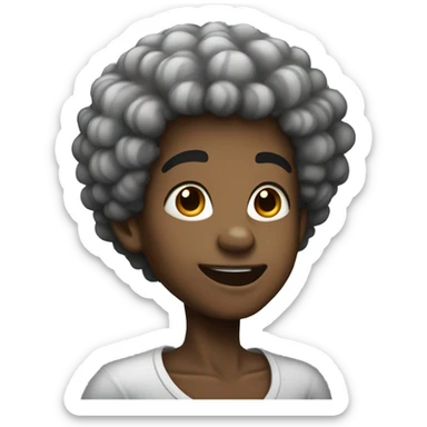 Pretty African American boy with Afro and neck tattoos sticker