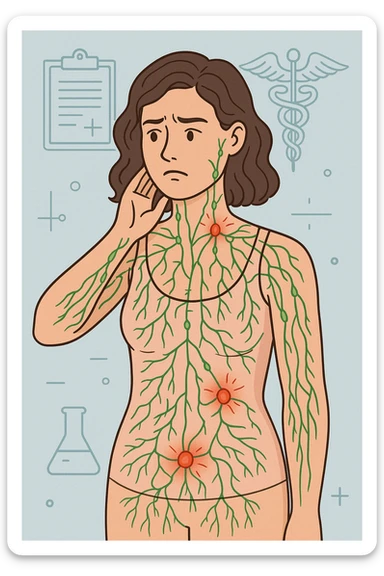 Donna con sistema linfatico bloccato sticker