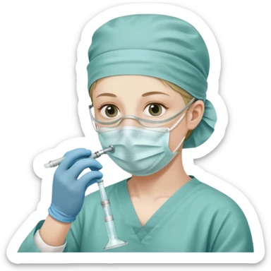 A victorian surgeon using chloroform as an anaesthetic on a patient during an operation sticker