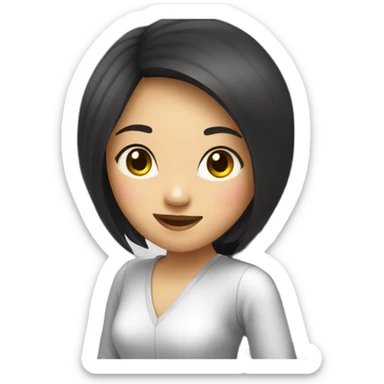 Asian girl pianist sticker