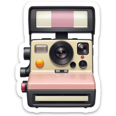 The Polaroid has a soft pastel tint on its captured image sticker