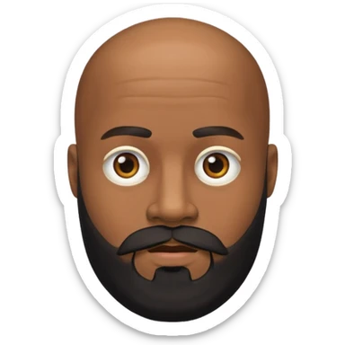 A black gigolo with a full beard and bald head sticker