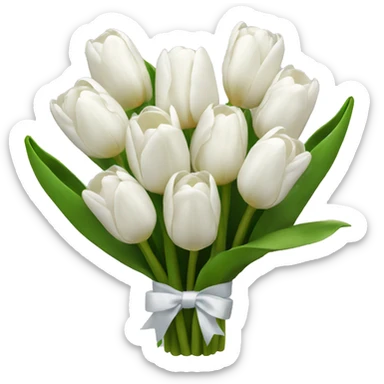 white tulip bouquet  sticker