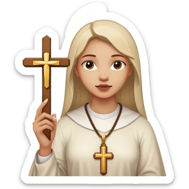 woman catholic cross sticker