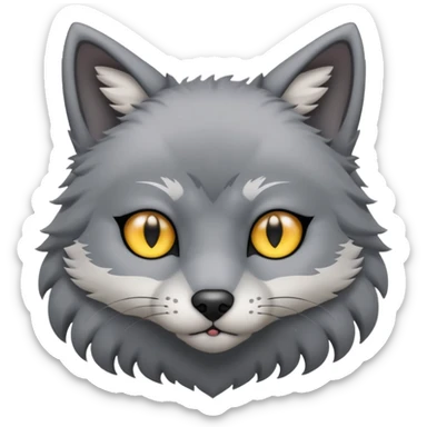 Cat and wolf mix with “small” slim eyes sticker